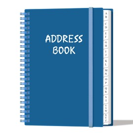 Address Book with Alphabetical Tabs - A5 Telephone & Address Book with Address Contacts, Special Date, Phone, Birthday & Internet Login Password for Home and Office, 6.2" x 8.5", Blue