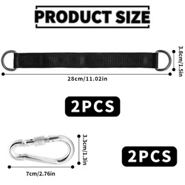HEOUCH Pack of 2 Swing Attachments, Hanging Chair Hanging, Hammock Attachment, Nylon Hanging Strap, with 2 Heavy Duty Carabiners, Lock of the Nut Interface, for Swing Hanging Chair