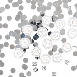 Birthday Decoration Confetti 3-Piece Silver Wedding Decoration 25th Birthday Decoration Silver Wedding 25th Birthday Woman 25th Birthday Man 25th Anniversary 25th Anniversary Table Decoration Birthday