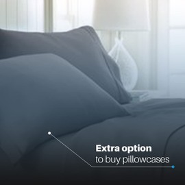 INDUS TEXTILES Pair Of King Housewife Pillowcases - 100% Egyptian Cotton - 200 Thread Cotton-Grey