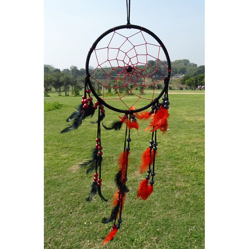 SuSvapnnah Red Black Dreamcatcher Boho Dream Catcher Wall Hanging Window