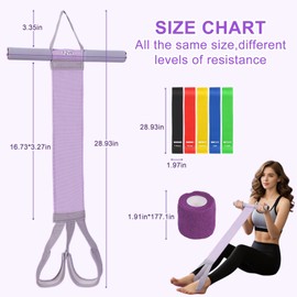 Fabric Resistance Band with Handles & Non-Slip Pedal, 120lb Full-Body Excercise Band,Resistance Loop Exercise Bands Set of 5,Portable Stretch Bands for Leg, Arm & Core, Workout Equipment for Women