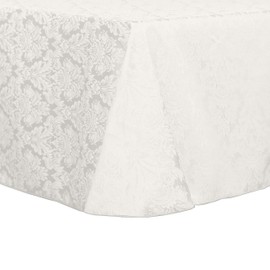 Ultimate Textile Saxony 90 x 132-Inch Rectangular Damask Tablecloth White