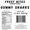 Sour Sharks Gummy Candy, Blue Raspberry, Bulk, 2 Pounds
