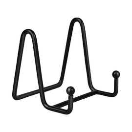 Soporte de placa para exposición, soporte de caballete de hierro, soporte de marco de fotos para fotos, placa decorativa, plato, arte de mesa, 3 pulgadas, negro