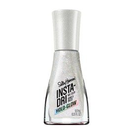 Sally Hansen Insta-Dri Holo-Glow Nail Polish | Quick Dry, Long Lasting, Streak-Free Shine | Semi-Opaque, Shimmer | 101 Shine Bright | Holographic Light Grey Nail Color