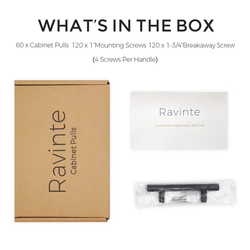 Ravinte 60 Pack | 5 Inch Cabinet Pulls Matte Black
