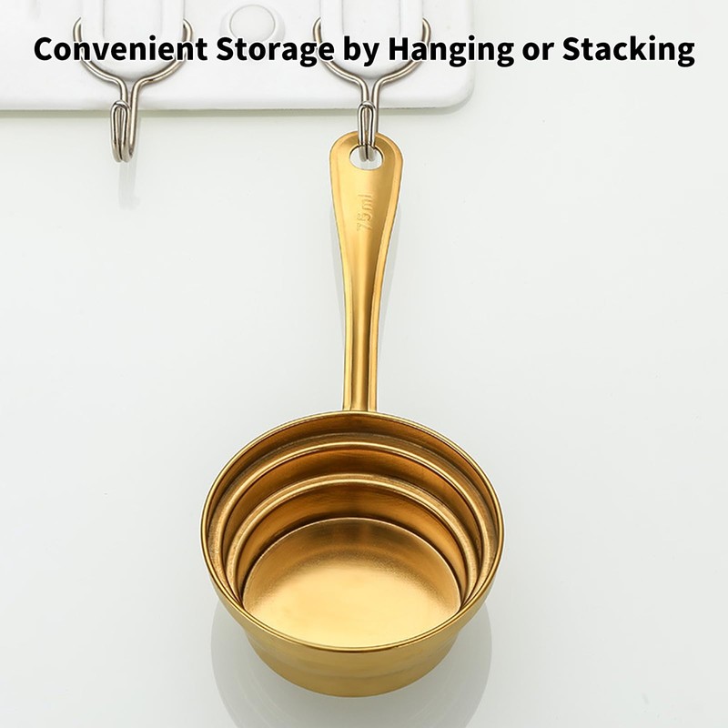2 Pcs 3-in-1 Stainless Steel Measuring Spoons 75ml Coffee Measuring