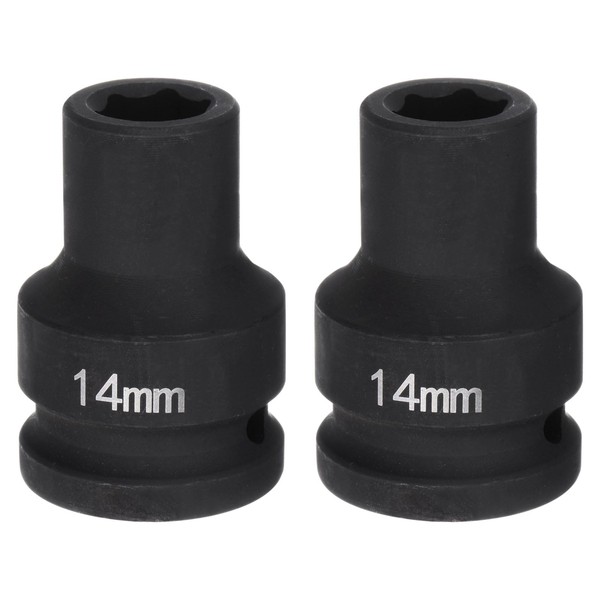 HARFINGTON 2pcs 6-Point Impact Socket 3/4" Drive 14mm Metric 40Cr