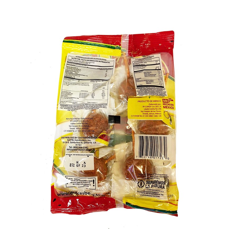 Beny Sandias Watermelon Hard Candy Lollipop Chili Coated 10ct 4.59oz