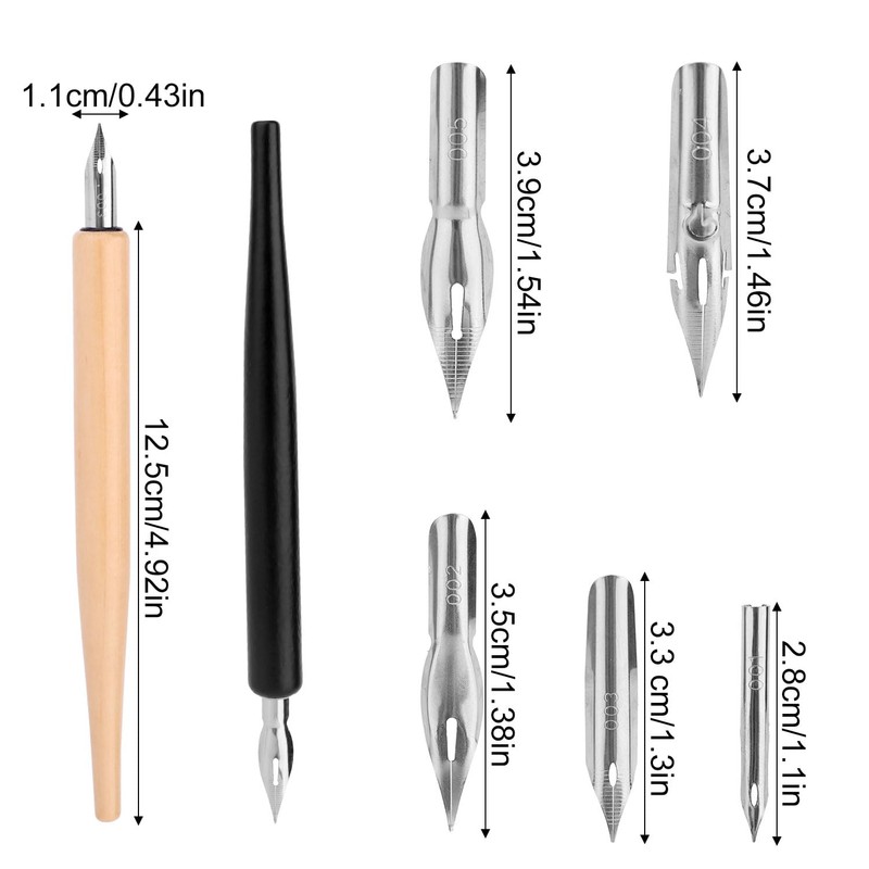 Penitue Comic Dip Pen Set with 2 Wooden Holders &