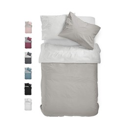 Blue Moon Mako-Satin Reversible Bed Linen, Plain, Made in the EU