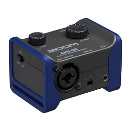 Zoom AMS-22 Audio Interface for Music Recording & Streaming for Solo Musicians Black & Blue