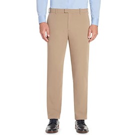 Van Heusen Men's Flex Straight Fit Flat Front Pant, Khaki, 32W x 30L