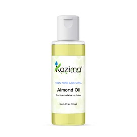 KAZIMA Almond Carrier Oil -100% Pure Natural Cold Pressed Oil, Aromatherapy - Ideal for Hair loss Treatment, Hair Growth, Skin, Body (100ML)