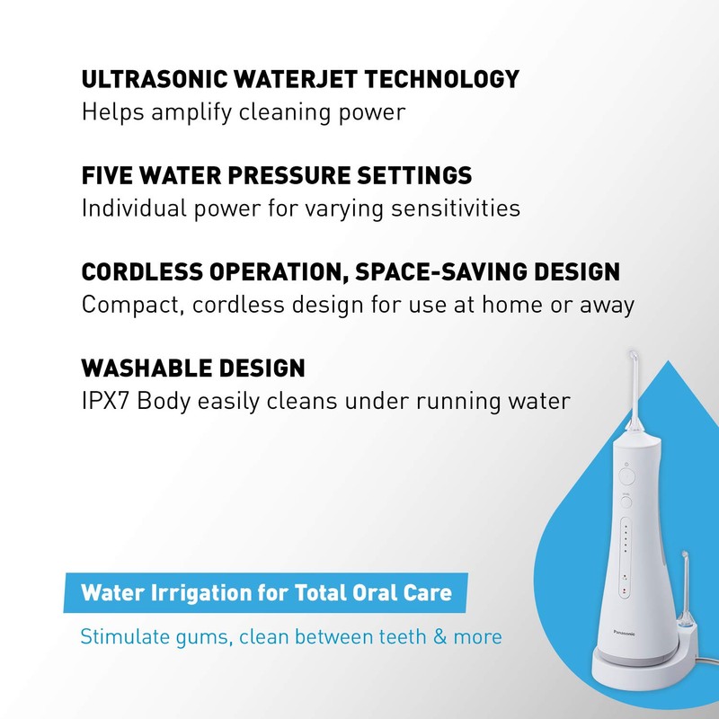 Panasonic Professional Cordless Water Flosser for Dental, Bridge and Orthodontic
