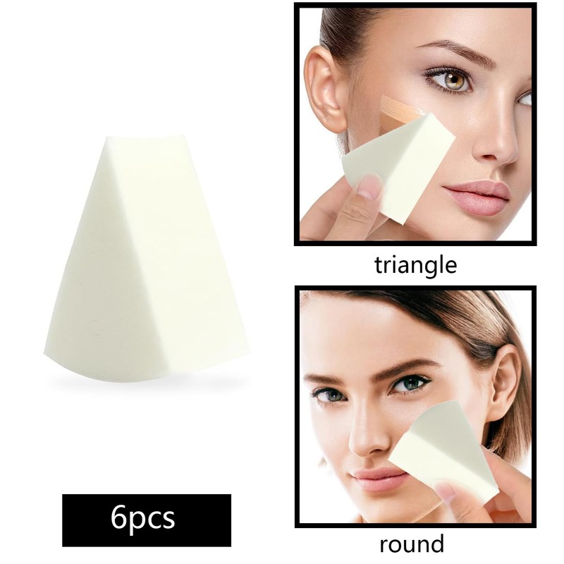 6 Pcs Triangle Sponges, Triangle Shape Make Up Sponges, Face