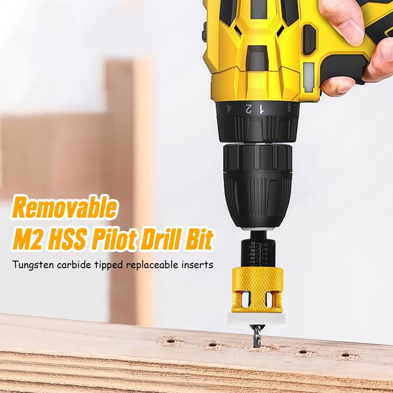 Countersink Drill Bit Set for Wood, 7Pcs Counter Sink Drill