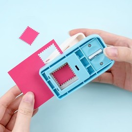 Punzadora de sellos, perforadora de sellos postales, perforadora rectangular de 1 x 0.8 pulgadas, perforadora de papel de palanca para manualidades, p
