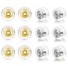 DELECOE 12pcs Silicone Earring Backs Replacement 18K Gold Silicone Earring