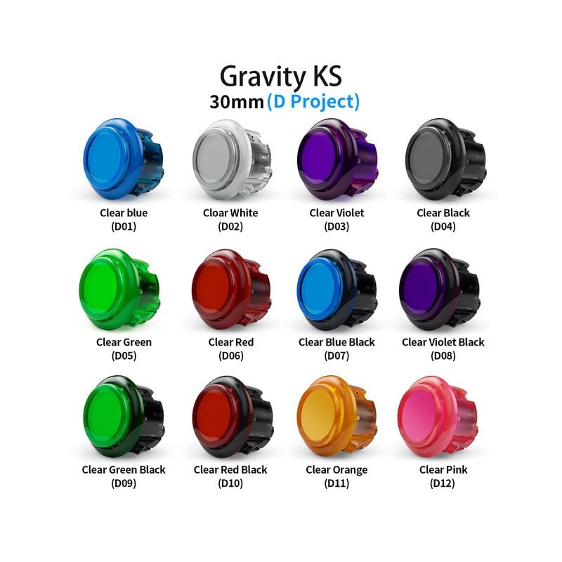 Qanba Gravity KS Akakon Buttons, Silent Buttons, Heavy Duty, Compatible