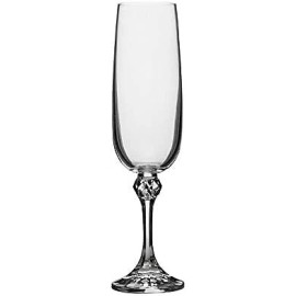 Crystalex B40428-180, 6-Ounce Julia Champagne Flute, Lead-free Crystal Set of 6