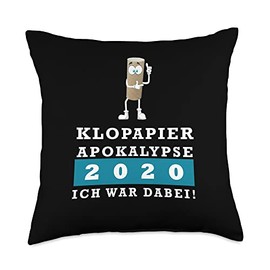 Toilet paper crisis toilet paper mouth guard shaking hands Throw Pillow