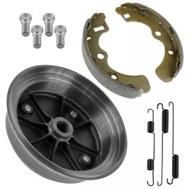 Caltric Rear Brake Hub w/ Shoes Studs for Kawasaki Mule 3010 Trans 4x4 KAF620K 2005-2006