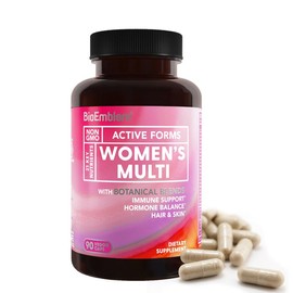 BioEmblem Women's Multivitamin Energy, Hair, Skin with Vitamin A, B12, B6, D3, Biotin, Iron, Magnesium, Collagen and Veggie Blends - 90 Capsules - Size: [45 Days] Starter Pack (90 Capsule * 1)
