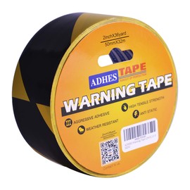 ADHES トラ表示テープ 警告テープ 黄黒ラインテープ 安全警告 50mm X 32m