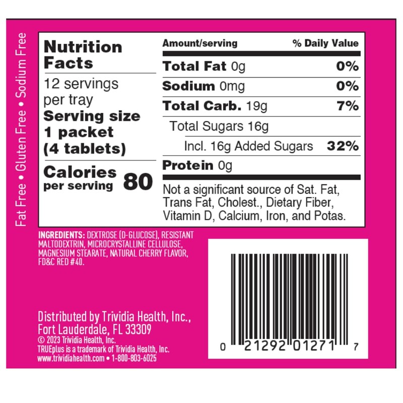 TRUEplus® Soft Tabs Glucose Tablets – 12 Packs – 48