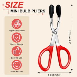 Mini Halogen Light Bulb Pliers Removal Tool, Common to Removing Car Dashboard Interior and Broken Hard Reach Miniature Light Bulb(Red)