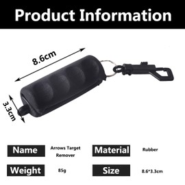 FUNTRESS Archery Arrow Puller Hand Saver Target Remover Gripper with Belt Clip for Practice Shooting (Black)