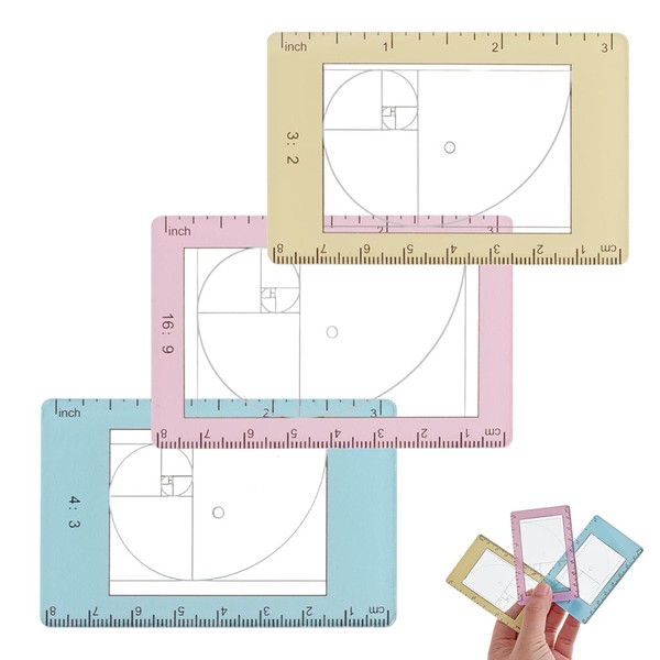 DELORIGIN 3 Sizes Photo Composition View Finder Tool Portable Golden