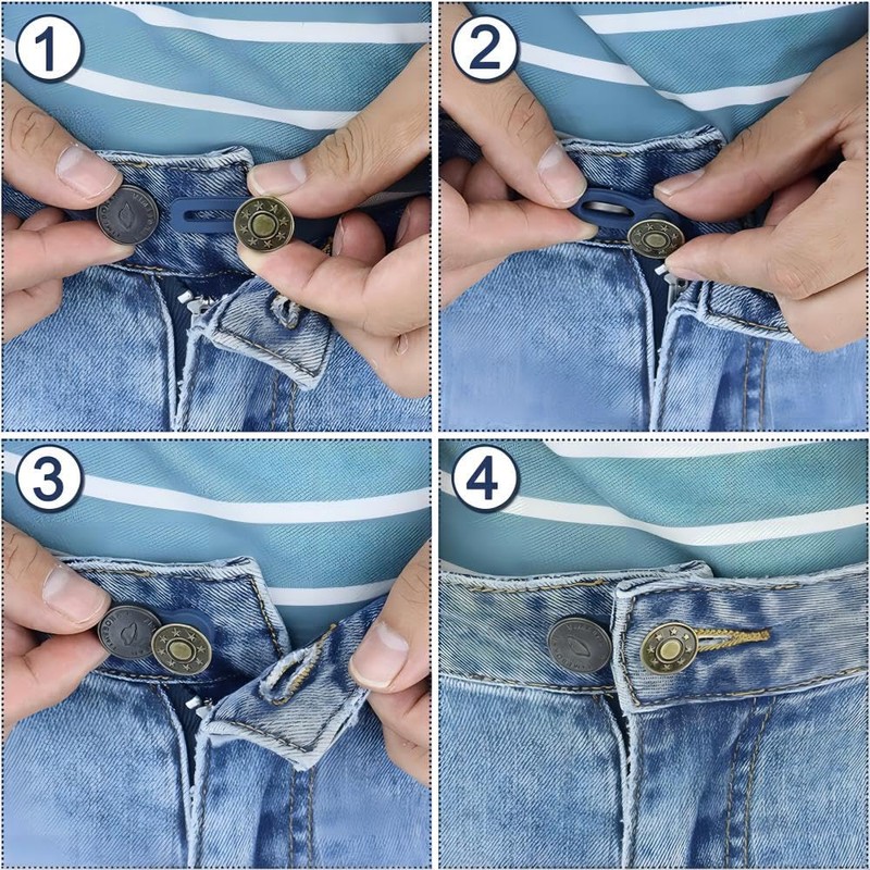 3 piezas de pines de metal desmontables para pantalones -
