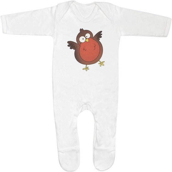 Azeeda 6-12 Month 'Goofy Robin' Baby Romper Jumpsuit/Sleep Suit (SS00102026)