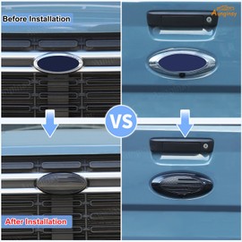 Aunginsy Front Rear Tailgate Emblem Trim Cover Compatible with Ford Maverick 2022-2025 Car Rear Trunk Emblem Badge Logo Cover Front Hood Grille Circle Ring Center Logo Decorative Cover ABS Accessories