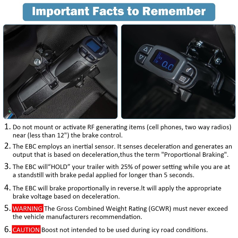 FEITON 90195 Electric Proportional Trailer Brake Controller Kit, Fit for