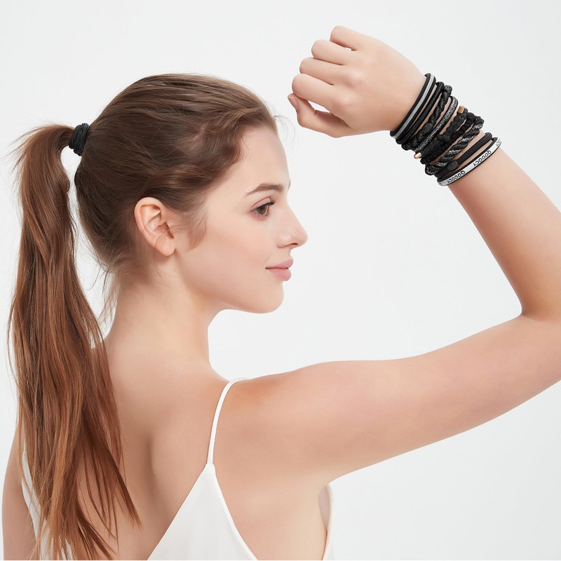 Qooocy Any Fit - Lazos para el cabello, 12 unidades,