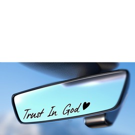 QQWD 4PCS Car Stickers for Women, Trust in God Rearview Mirror Stickers, Christian Car Accessories Window Decals, Vinyl Sticker Rear View Mirror Decoration Fits for Vehicles, Water Bottle(Black)