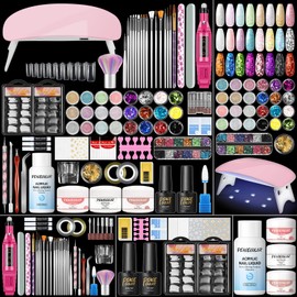 Peacecolor Acrylic Nail Kit for Beginners with Everything ,Professional Nail Kit Acrylic Set with Drill U V Light 21Pc Glitter Powder Gel Polish Decorations Gel Nail Gift Set for Home Salon