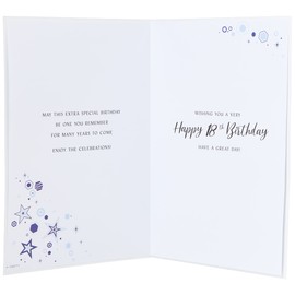 Modern Milestone Age Birthday Card 18th Grandson - 9 x 6 inches - Regal Publishing,Blue