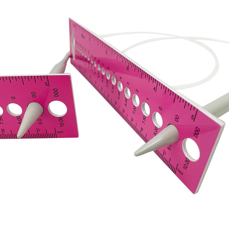 Lovelysp Knitting Needle Gauge Geometric Rulers Gauge Sewing Tools Knitting