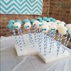 Light Blue Striped Drinking Paper Straws for Birthday Party Wedding