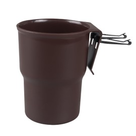 MiOYOOW Car Cup Holder Hook, Wear-Resistant Auto Drink Holder 3.54'' Caliber Window Door Cup Holder with Ventilation Clip for Coffee Water Bottles Key Coin Brown