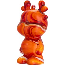 MLAGG DIY Fluid Deer Hanging Ornament and Home Decor, Non-Toxic Eco-Friendly Acrylic Paint, Creative Gift and Toy for Kids and Adults, 3 inches (Red Orange Gold)