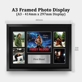 HWC Trading Rambo 1 Gifts Printed Signed Autograph Presentation Display Montage for Movie Memorabilia Fans - A3 Framed