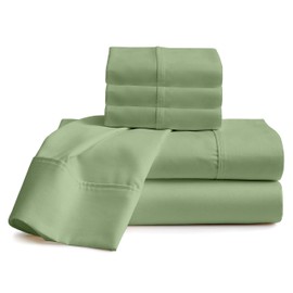 Neighbourhood Home 100% Real Certified Organic Cotton Bedsheet Set, Queen Size 6 Piece 1000 Thread Count Sheets Sets, Fits Mattress Upto 15" Deep Pocket - Sage