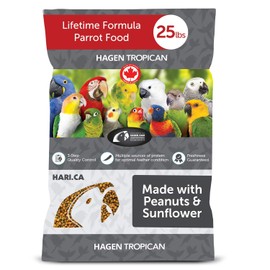 Hagen Tropican Bird Food, HARI Parrot Food with Peanuts & Sunflower Seeds, Lifetime Formula
