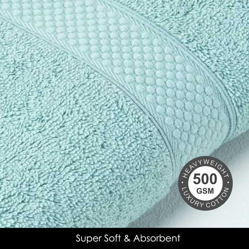 HOMESCAPES Sea Green Turkish Cotton Guest Towel Super Soft Thick